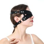 Deri Çapraz Göz Maskesi Ayarlanabilir Harness - Görsel 3