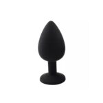 Elmas Taşlı Silikon Kaplı Anal Plug L Büyük Boy 9 cm Siyah