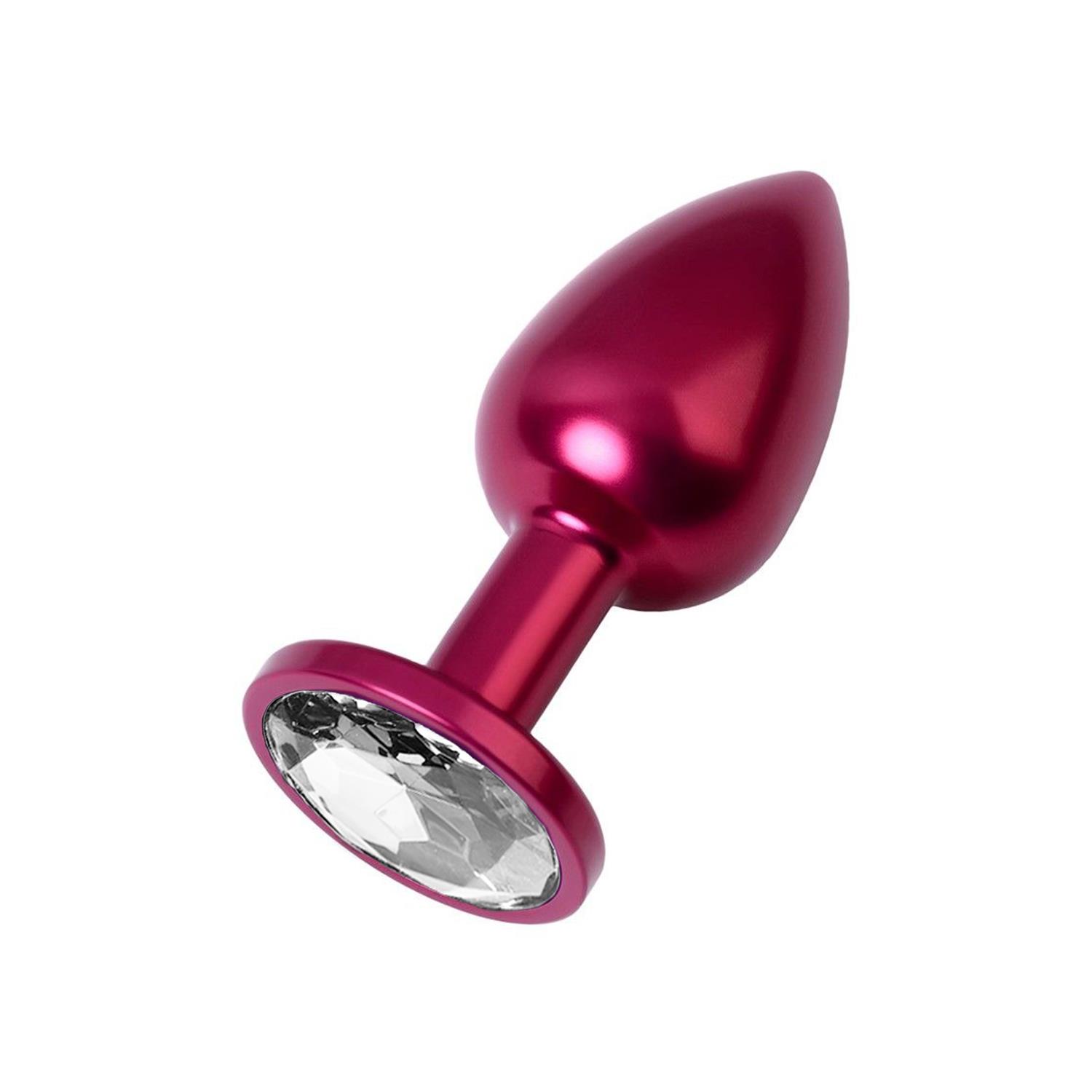 metal-clear-tasli-kirmizi-anal-plug-kucuk-boy-3418 Metal Clear Taşlı Kırmızı Anal Plug Küçük Boy - Görsel 1