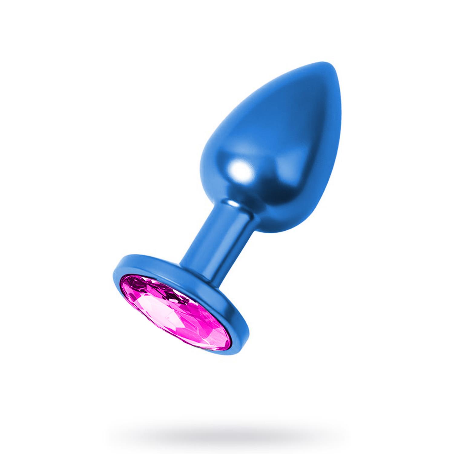 metal-rose-tasli-mavi-anal-plug-orta-boy-3419 Metal Rose Taşlı Mavi Anal Plug Orta Boy - Görsel 1