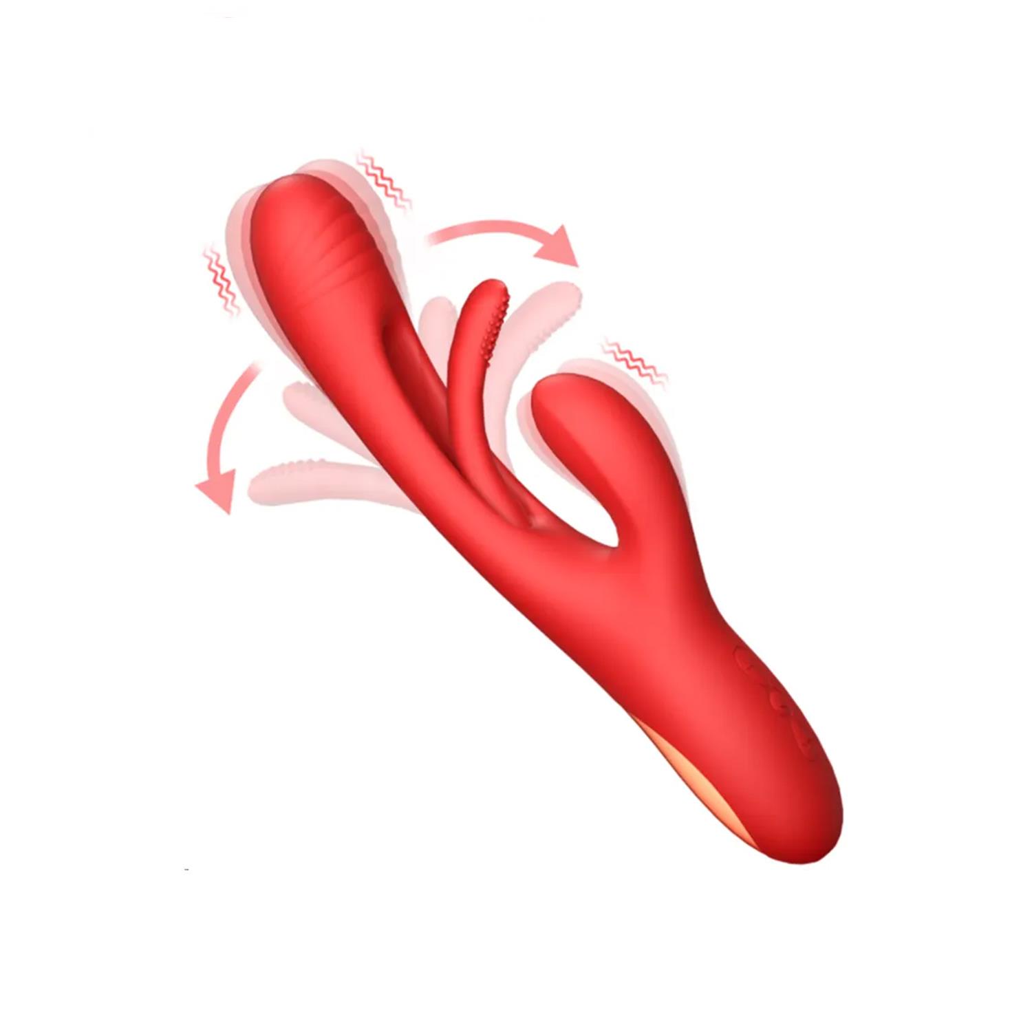 modern-3-modlu-rabbit-vibrator-kirmizi-2358 Modern 3 Modlu Rabbit Vibrator Kırmızı - Görsel 1
