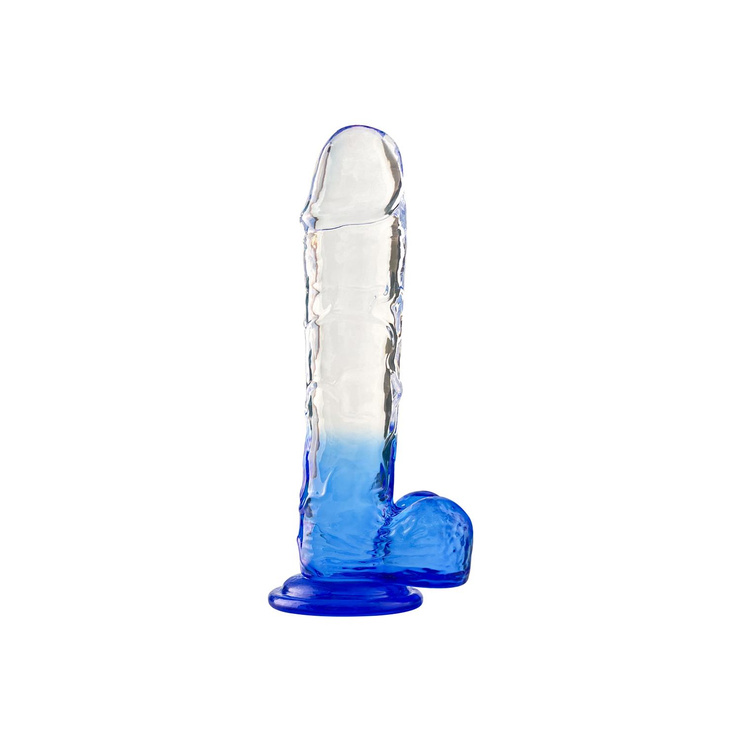 silikon-seffaf-renkli-realistik-dildo-20-cm-2151 Silikon Şeffaf Mavi Realistik Dildo 20 cm - Görsel 1