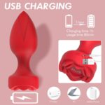 Uzaktan Kumandalı Gül Şekilli Anal Vibrator Kırmızı - Görsel 3
